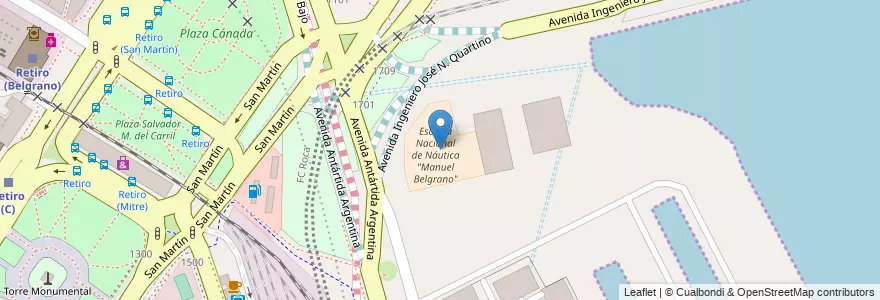 Mapa de ubicacion de Escuela Nacional de Náutica "Manuel Belgrano", Retiro en Argentinien, Ciudad Autónoma De Buenos Aires, Comuna 1, Buenos Aires.