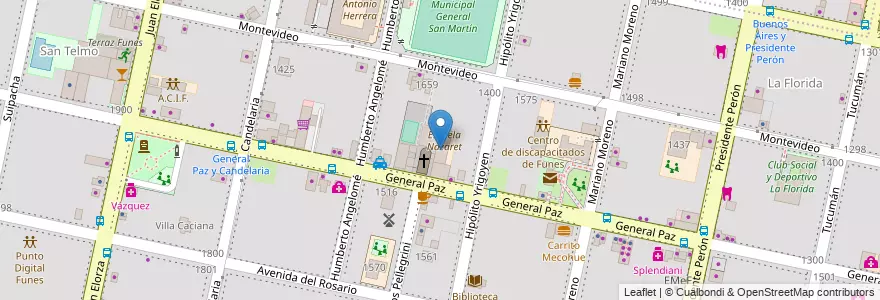 Mapa de ubicacion de Escuela Nazaret en アルゼンチン, サンタフェ州, Departamento Rosario, Municipio De Funes, Funes.