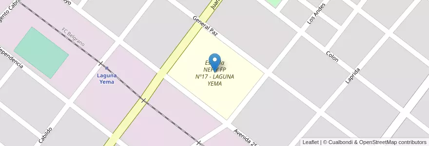 Mapa de ubicacion de Escuela NEP Y FP Nº17 - LAGUNA YEMA en アルゼンチン, フォルモサ州, Departamento Bermejo, Laguna Yema, Municipio De Laguna Yema.