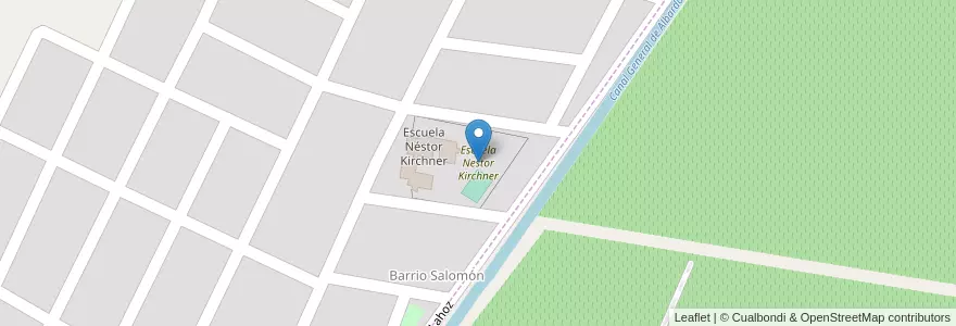 Mapa de ubicacion de Escuela Nestor Kirchner en アルゼンチン, サンフアン州, チリ, Albardón, Campo Afuera.