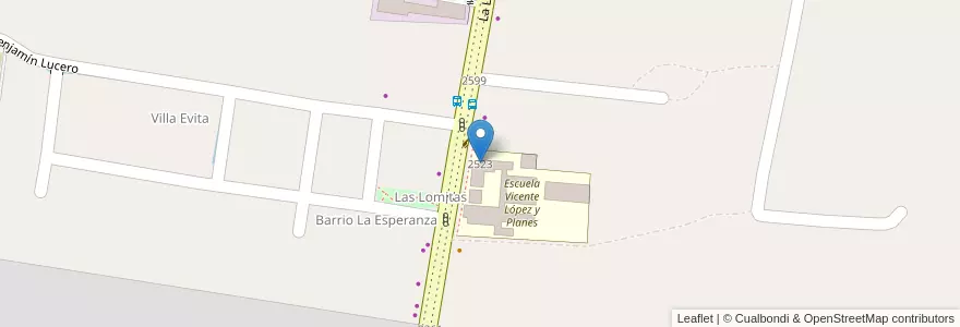 Mapa de ubicacion de Escuela Nivel Inicial 21 Huepil en アルゼンチン, サンフアン州, チリ, Albardón.