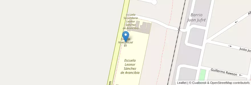 Mapa de ubicacion de Escuela Nivel Inicial 41 en Argentina, San Juan, Chile, Caucete.