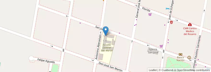 Mapa de ubicacion de Escuela Nivel Inicial 58 en Arjantin, Şili, San Juan, San José De Jáchal.