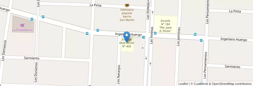 Mapa de ubicacion de Escuela Nivel Inicial N° 426 en Arjantin, Şili, Chubut, Departamento Escalante, Comodoro Rivadavia.