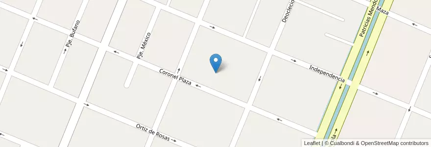 Mapa de ubicacion de Escuela Nº 1- 185 "Prof. Manuel J. Zapata" en Arjantin, Şili, Mendoza, San Rafael, Distrito Ciudad De San Rafael, Departamento San Rafael.