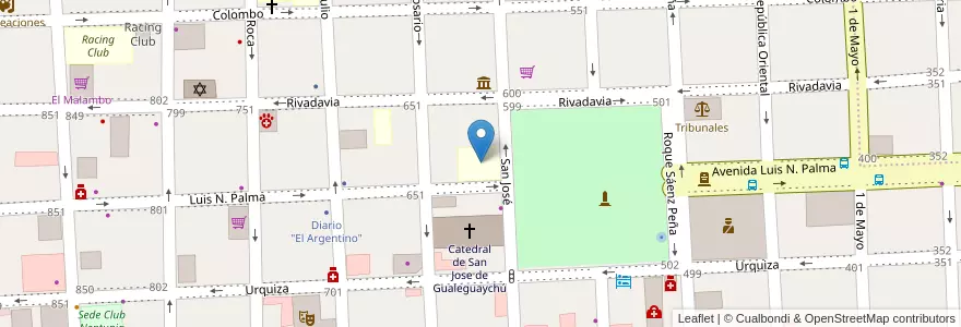 Mapa de ubicacion de Escuela Nº 1 Guillermo Rawson en آرژانتین, استان انتره ریوس, Departamento Gualeguaychú, Gualeguaychú, Gualeguaychú, Distrito Costa Uruguay Sur.