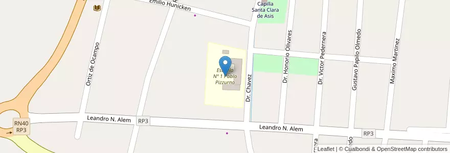 Mapa de ubicacion de Escuela Nº 1 Pablo Pizzurno en Arjantin, La Rioja, Departamento Chilecito.