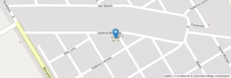 Mapa de ubicacion de Escuela No. 10 en Arjantin, Buenos Aires, Partido De San Andrés De Giles.