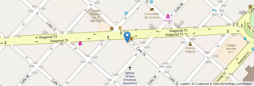 Mapa de ubicacion de Escuela No 10, Casco Urbano en アルゼンチン, ブエノスアイレス州, Partido De La Plata, La Plata.