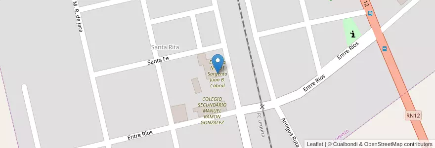 Mapa de ubicacion de Escuela Nº 101 Sargento Juan B. Cabral en Аргентина, Корриентес, Departamento Saladas, Municipio De San Lorenzo.