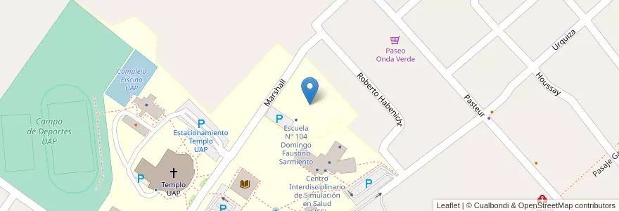 Mapa de ubicacion de Escuela Nº 104 Domingo Faustino Sarmiento en Arjantin, Entre Ríos, Departamento Diamante, Libertador San Martín, Distrito Palmar.