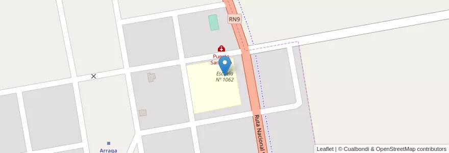 Mapa de ubicacion de Escuela Nº 1062 en アルゼンチン, サンティアゴ・デル・エステロ州, Silípica, Arraga.