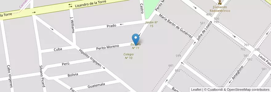 Mapa de ubicacion de Escuela Nº 11 en 阿根廷, 智利, 圣克鲁斯省, Güer Aike, Municipio De Río Gallegos, Río Gallegos.