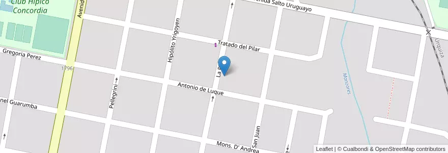 Mapa de ubicacion de Escuela Nº 11 "Manuel Basavilbaso" en アルゼンチン, エントレ・リオス州, Departamento Concordia, Distrito Suburbios, Concordia, Concordia.