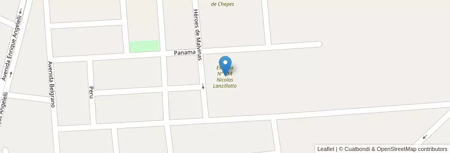 Mapa de ubicacion de Escuela Nº 114 Nicolas Lanzillotto en Arjantin, La Rioja, Departamento Rosario Vera Peñaloza, Chepes.