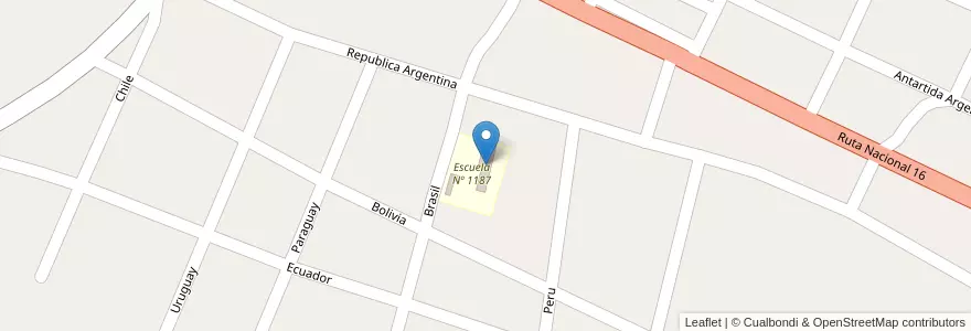Mapa de ubicacion de Escuela Nº 1187 en Аргентина, Сантьяго-Дель-Эстеро, Departamento Copo.