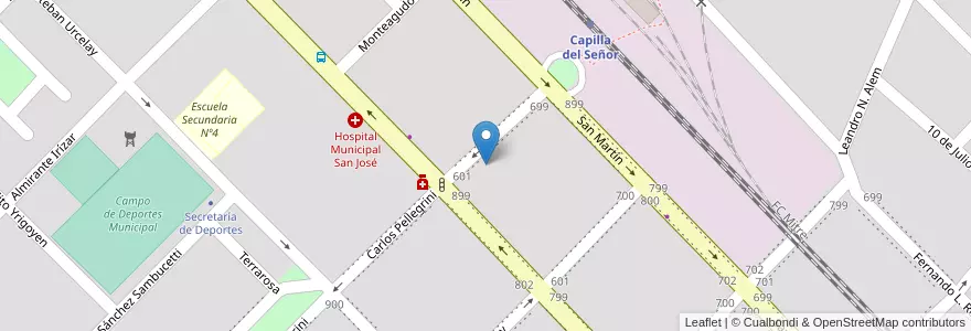 Mapa de ubicacion de Escuela No. 12 en Argentinië, Buenos Aires, Partido De Exaltación De La Cruz, Capilla Del Señor.
