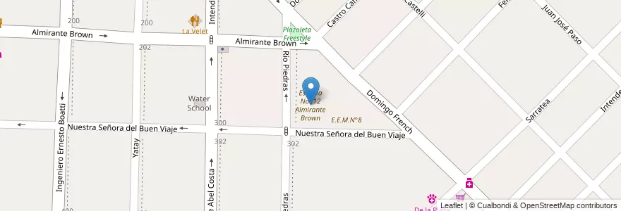Mapa de ubicacion de Escuela No. 12 Almirante Brown en Arjantin, Buenos Aires, Partido De Morón, Morón.