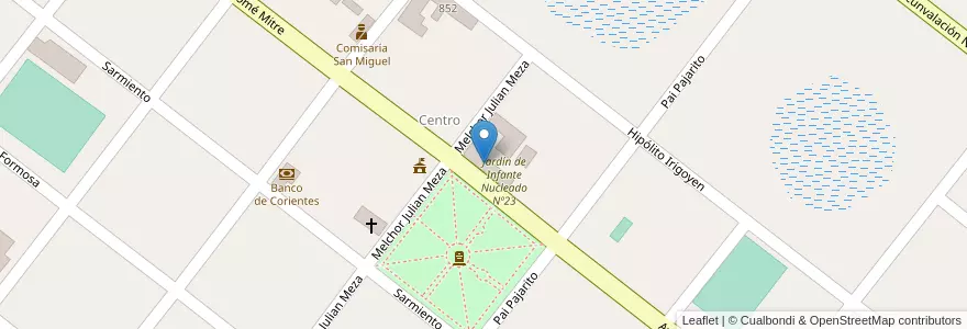 Mapa de ubicacion de ESCUELA Nº 129 Melchor Julian Meza en Arjantin, Corrientes, Departamento San Miguel, Municipio De San Miguel.