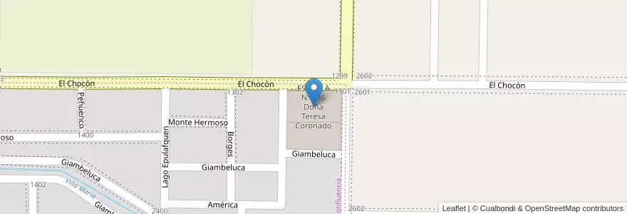 Mapa de ubicacion de ESCUELA Nº 136 Doña Teresa Coronado en الأرجنتين, تشيلي, نيوكوين, Departamento Confluencia, Municipio De Neuquén, Neuquén.