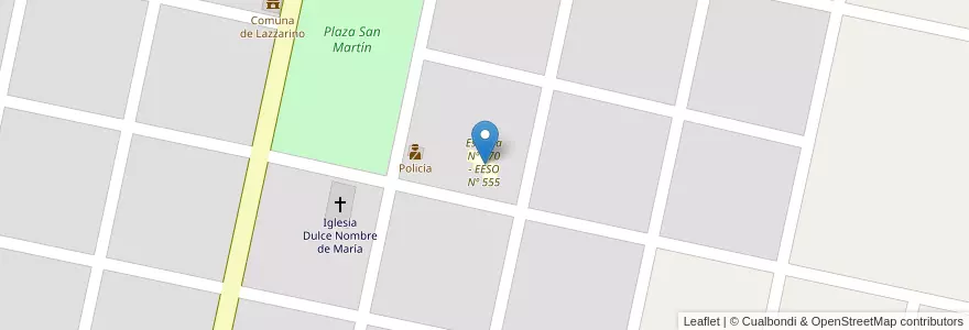 Mapa de ubicacion de Escuela Nº 170 - EESO Nº 555 en アルゼンチン, サンタフェ州, Departamento General López, Municipio De Lazzarino, Lazzarino.