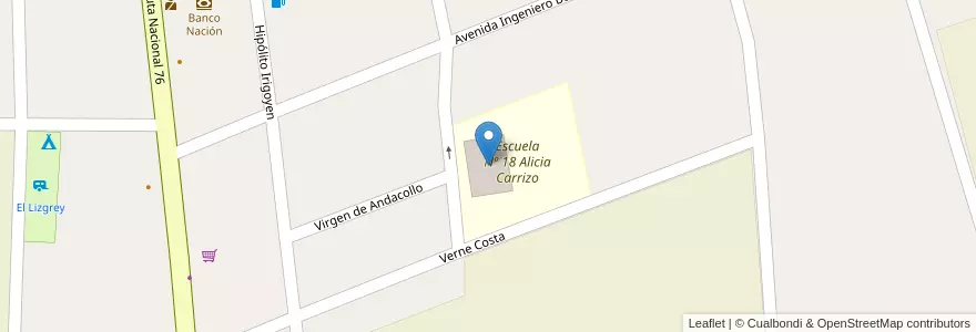 Mapa de ubicacion de Escuela Nº 18 Alicia Carrizo en آرژانتین, شیلی, La Rioja, Coronel Felipe Varela.