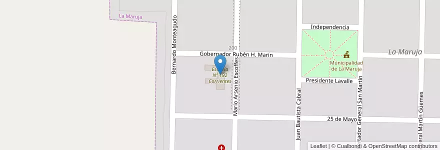 Mapa de ubicacion de Escuela Nº 192 Corrientes en 阿根廷, La Pampa, Departamento Rancul, Municipio De La Maruja.