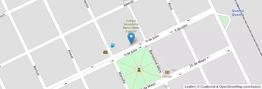 Mapa de ubicacion de Escuela Nº 193 Juan José Paso en Аргентина, Ла-Пампа, Departamento Quemú Quemú, Municipio De Quemú Quemú, Quemu Quemu.