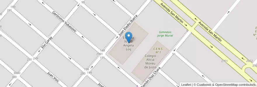 Mapa de ubicacion de Escuela Nº 20 Angela Loij en Argentinien, Feuerland, Chile, Río Grande, Departamento Río Grande.