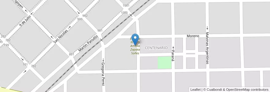 Mapa de ubicacion de Escuela Nº 205 Amalia Zapata Soñes en Аргентина, Междуречье, Departamento Paraná, Viale, Distrito Quebracho, Viale.
