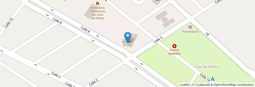 Mapa de ubicacion de Escuela Nº 215 en アルゼンチン, ラ・パンパ州, Comisión De Fomento De Casa De Piedra, Departamento Puelén.