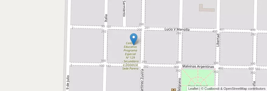 Mapa de ubicacion de Escuela Nº 22 Ingeniero Lorenzo Winter en アルゼンチン, ラ・パンパ州, Departamento Rancul, Municipio De Parera.