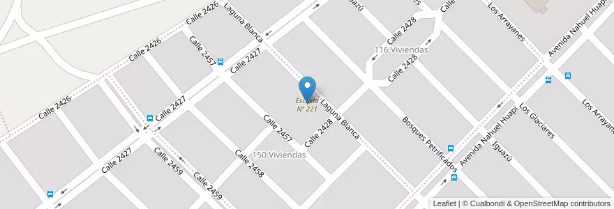 Mapa de ubicacion de Escuela Nº 221 en アルゼンチン, チュブ州, Departamento Escalante, Comodoro Rivadavia.