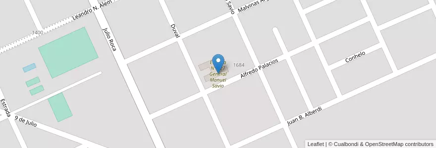 Mapa de ubicacion de Escuela Nº 227 General Manuel Savio en Аргентина, Ла-Пампа, Departamento Conhelo, Municipio De Eduardo Castex, Eduardo Castex.