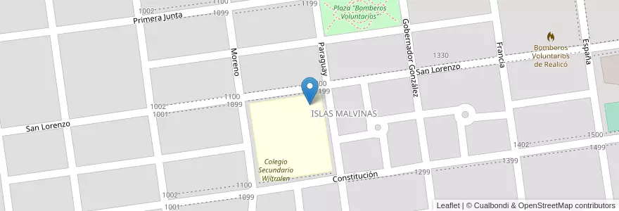 Mapa de ubicacion de Escuela Nº 249 Herminia Gandini de Díaz en Аргентина, Ла-Пампа, Departamento Realicó, Municipio De Realicó, Realicó.