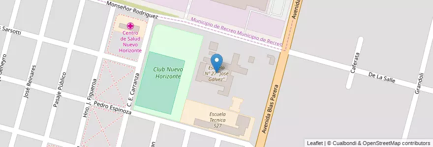 Mapa de ubicacion de Escuela Nº 27 "José Gálvez" en الأرجنتين, سانتا في, إدارة العاصمة, سانتا في العاصمة.