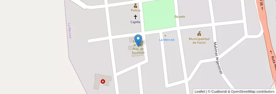 Mapa de ubicacion de Escuela Nº 292 Prov. de Tucumán en Arjantin, Catamarca, Departamento Paclín, Municipio De Paclín, La Merced.