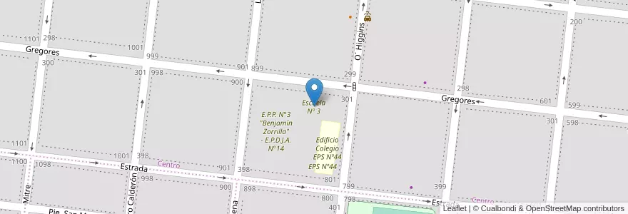 Mapa de ubicacion de Escuela Nº 3 en Argentinië, Chili, Santa Cruz, Las Heras, Deseado, Las Heras.
