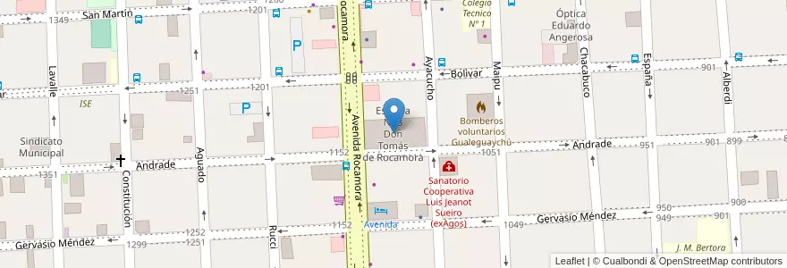 Mapa de ubicacion de Escuela Nº 3 Don Tomás de Rocamora en Аргентина, Междуречье, Departamento Gualeguaychú, Gualeguaychú, Gualeguaychú, Distrito Costa Uruguay Sur.