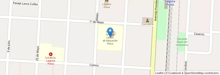 Mapa de ubicacion de Escuela Nº 31 y Centro de Educación Física en アルゼンチン, サンタフェ州, Departamento La Capital, Municipio De Laguna Paiva.