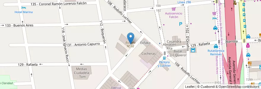 Mapa de ubicacion de Escuela Nº 32 en Argentinien, Provinz Buenos Aires, Partido De Tres De Febrero, Ciudadela.