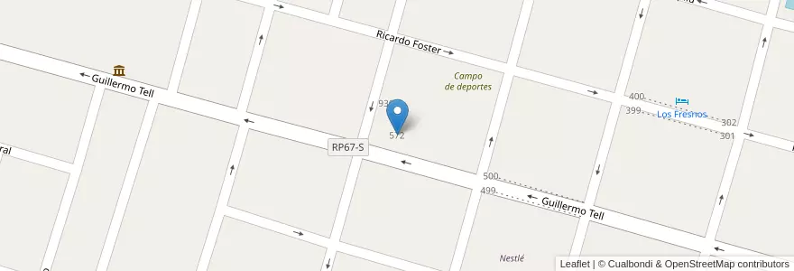 Mapa de ubicacion de Escuela Nº 323 Domingo Faustino Sarmiento en Argentinien, Santa Fe, Departamento Las Colonias, Municipio De San Jerónimo Norte, San Jerónimo Norte.