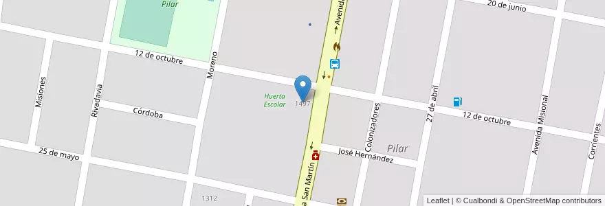 Mapa de ubicacion de Escuela Nº 332 "Patricias Argentinas" en 阿根廷, Santa Fe, Departamento Las Colonias, Municipio De Pilar, Pilar.