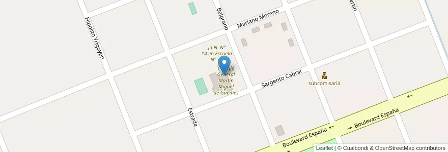 Mapa de ubicacion de Escuela Nº 36 Angela Farina de Díaz en Аргентина, Ла-Пампа, Departamento Quemú Quemú, Municipio De Miguel Cané, Miguel Cané.