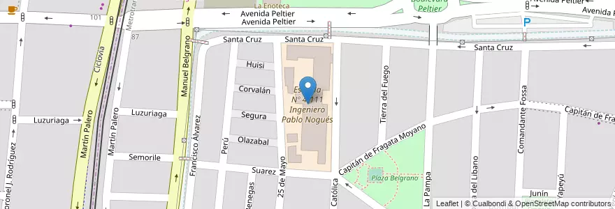 Mapa de ubicacion de Escuela Nº 4-111 Ingeniero Pablo Nogués en Argentina, Cile, Mendoza, Departamento Capital, Sección 2ª Barrio Cívico, Ciudad De Mendoza.