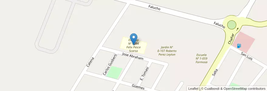 Mapa de ubicacion de Escuela Nº 4094 Felix Pesce Scarso en Argentinien, Chile, Mendoza, Departamento Rivadavia, Distrito Ciudad De Rivadavia.