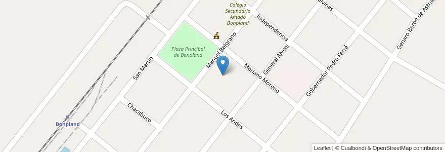 Mapa de ubicacion de Escuela Nº 413 Amado Bondland en الأرجنتين, Corrientes, Departamento Paso De Los Libres, Municipio De Bonpland.