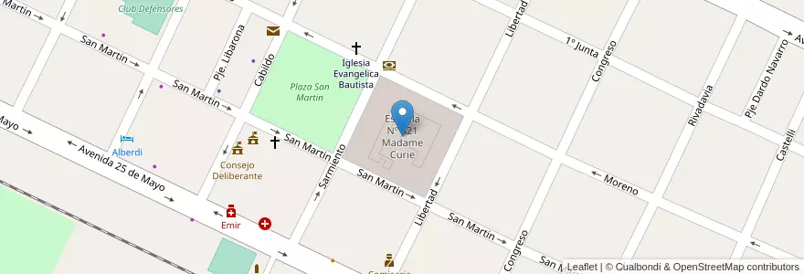 Mapa de ubicacion de Escuela Nº 421 Madame Curie en アルゼンチン, サンティアゴ・デル・エステロ州, Departamento Copo.