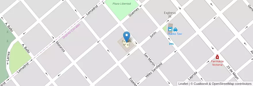 Mapa de ubicacion de Escuela Nº 43 en الأرجنتين, إنتري ريوس, Departamento Victoria, Victoria, Victoria.