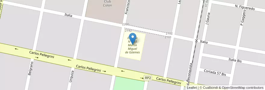 Mapa de ubicacion de Escuela Nº 431 Martín Miguel de Gûemes en アルゼンチン, サンタフェ州, Departamento San Justo, Municipio De San Justo, San Justo.